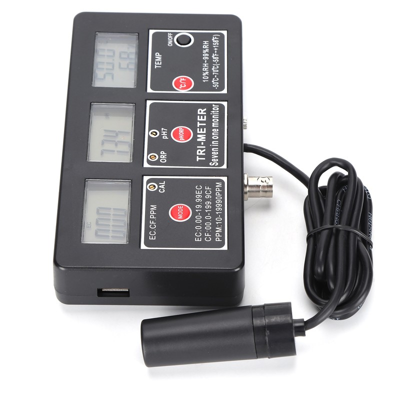 PH‑218 7 in 1 Water Quality Tester PH/TEMP/EC/CF/TDS/OPR/RH Water Meter