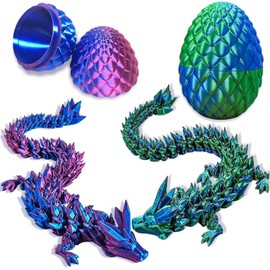 BAOXUE 2PCS 3D Dragon Eggs With Dragon Inside, 9Inch 3D Printed Dragon, Dragon Fidget Toy, 3D Printed Animals For Kids Stocking Easter Basket Stuffers