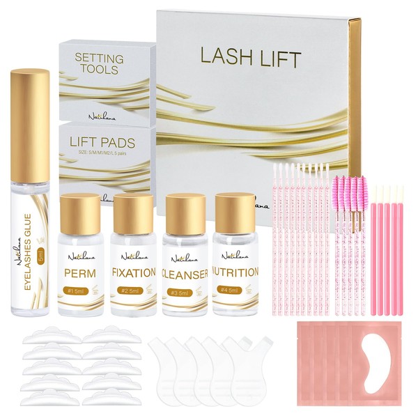 NATUHANA Upgraded Keratin Lash Lift Kit,Eyelash Perm Set, Semi-Permanent Curling