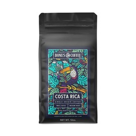 Bones Coffee Company Costa Rica Single-Origin Flavored Coffee Beans & Ground Coffee 12 oz Flavored Coffee Ground & Beans (Whole Bean)