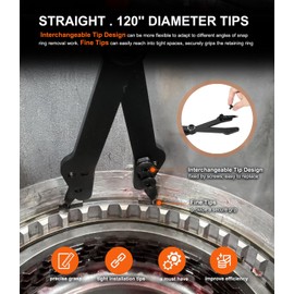 1489-26" Internal Retaining Ring Pliers, Large Transmission Snap Ring Tools Fit for GM 5L40, 5L50, 6L50, 6L80 and 6L90 Heavy-Duty Transmissions Pliers