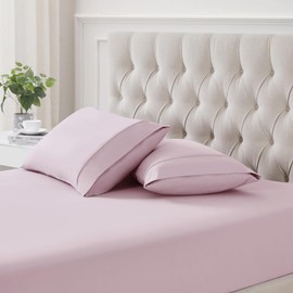 King Size Flannel Pillowcases Set of 2 - Ultra Soft Flannel Pillowcases Set Cozy & Breathable Pillow Cases King Size Set of 2 - Heavyweight & Durable, King, Pale Pink