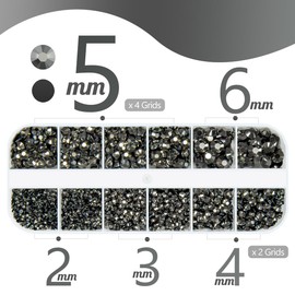 qiipii Metallic Gray Resin Rhinestones w B7000 Jewelry Glue for Bedazzling Crafting Flatback Stones 2mm 3mm 4mm 5mm 6mm Steel Grey Diamonds Crystals Gems Charms for Nails Face Makeup Tumblers Crafts