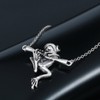 Caiyao Cute Hanging Frog Pendant Necklace Vintage Silver Plated Funny