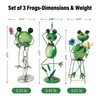 Metal Frog Statues Set 3, Yoga Bike Chair Frog Garden