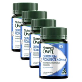 Nature's Own Chromium Picolinate 400mcg Nature's Own Chromium Picolinate, 4 units, 200 tablets / 네이쳐스오운 크롬 피콜리네이트 400mcg Natures Own Chromium Picolinate, 4개, 200정