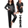 WJing Yi Jia 6Pcs Womens Silk Satin Pajamas Set XS-XXL