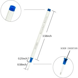 Rollerball Pen Refills - Smooth Writing German Ink and Fine 0.5 mm Threaded Rolling Ball Refills (5 x Blue)