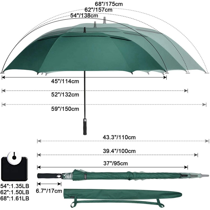 G4Free 62 inch Extra Large Windproof Golf Umbrella Auto Open