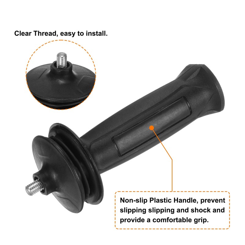 HARFINGTON Angle Grinder Side Handle 8mm Thread Plastic Non-Slip Angle