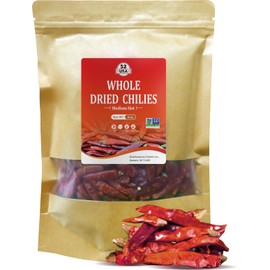 52USA Whole Dried Chilli Peppers, Medium Spicy Dried Chilies 4 Oz, Natural and Premium Dried Chiles, Red Chili Pepper, Szechuan Red Dried Chilis, Red Peppers, Whole Dried Chili Peppers, Medium Hot