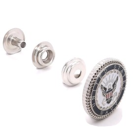 Stecksstore Navy Emblem Concho Snap Set 1" 1265-44 Leather Craft Military Closure