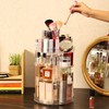 Cq acrylic Rotating Makeup Organizer,Adjustable Spinning Skincare Organizer for Vanity,Countertop,Clear