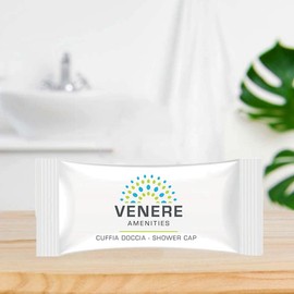 Virsus Einweg-Duschkopfhörer in der Farbe Transparent, Kopfbedeckung Plissé, Kopfbedeckung und Haare, einzeln verpackt, mit Gummiband für Hotel B & B Host, Linie Höflichkeit (50)