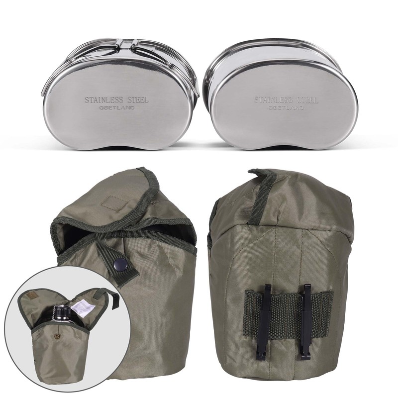 Goetland Stainless Steel WWII US Army Canteen Water Bottle Military
