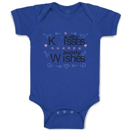 Cute Rascals Baby Bodysuit Kisses Sandy Wishes Funny Cotton Boy & Girl Baby Clothes Royal Blue 12 Months