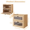 Alpeir Double Layer Large Bread Box for Kitchen Counter, Wooden