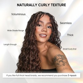 Rebasar Human Braiding Hair Water Wave 50 g for Boho Braids Weaving Hair Bulks Brazilian Hair P4/27 Blonde Highlights Colour Curly 20 Inches