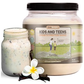 TruHeight TruHeight Growth Protein Shake (Vanilla Ice Cream Flavor, Whey) Natural Growth & Development Protein Powder for Kids & Teens - Endorsed by Pediatricians - Vitamins & Minerals for Picky Eaters, Ages 5+
