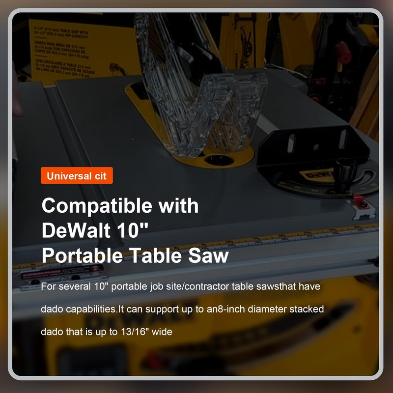 Thaekuns Dado Throat Plate Compatible with DeWalt 10" Portable Table
