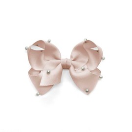 Bownita Girls' Handmade Pearl Hair Bow - Snag-Free, Non-Slip, Hand-Set Pearl (Vanilla)
