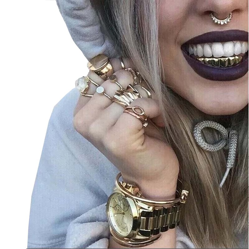 fantastic me 24K Gold Plated Hip Hop Punk Custom Fit