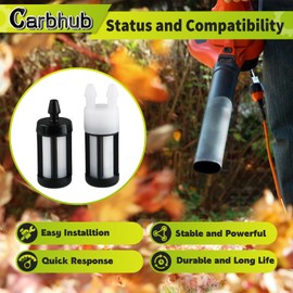 Carbhub 0000-350-5800 Tank Vent and 4282-007-1001 Valve Clearance Kit for Stihl BR500 BR550 BR600 BR700 Backpack Blower for BG56 BG86 BR200 BR340 BR380 BR420 BR350 BR430 BR45 with Spark Plug