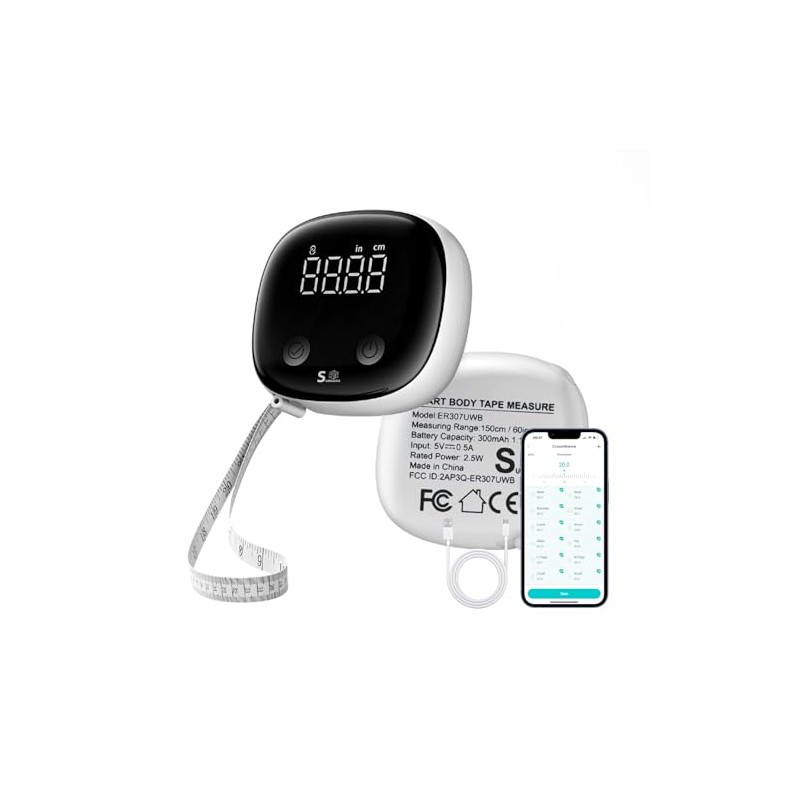 Fitdays - Cinta métrica inteligente para cuerpo, herramienta Bluetooth para