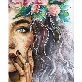 NANASUGUR Painting by Numbers, Painting by Numbers for Adults, Beginners, Children, Home Wall Decoration, Frameless, 40 x 50 cm, Garland Girls