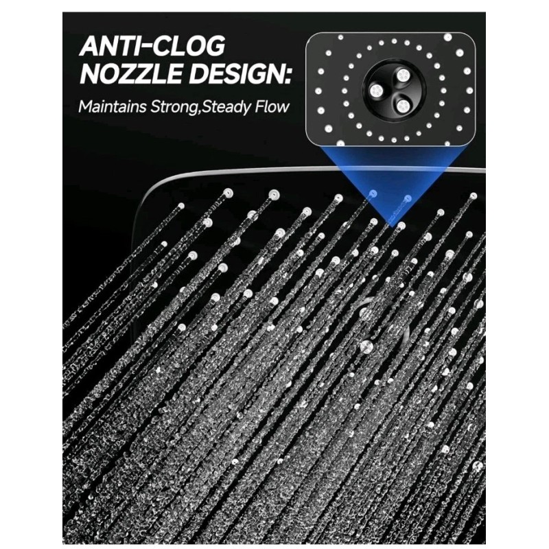 Veken 11.8" Rain Shower Head, Rectangular Rainfall Showerhead with 11"