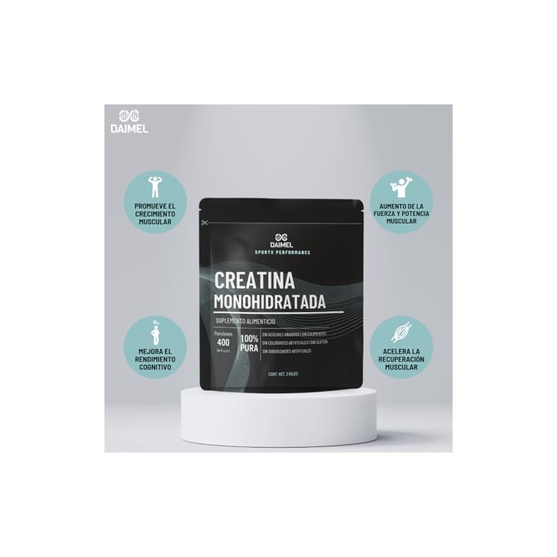 Daimel | Creatina Monohidratada en Polvo | 2 Kilos |