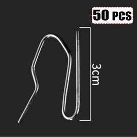 Heavy Duty Zinc Metal Drapery Pin Hooks (50 Pack) for Pencil Pleat Curtains
