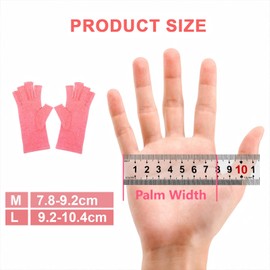 XWCHASA Compression Gloves for Women, Fingerless Gloves, Ease Muscle Tension, Breathable & Moisture, Pink (L)