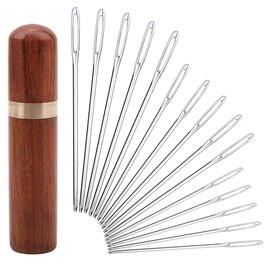 YKLbpd Large Eye Blunt Needles,15 Pieces Stainless Steel darning Needles for Yarn，Yarn Knitting Needles, Knitting and Crochet Supplies