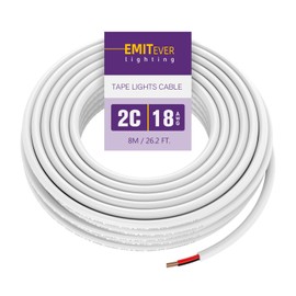 Emitever Wall Cable LED Lighting Copper Wire, 18 Gauge, Multi, 26 Foot