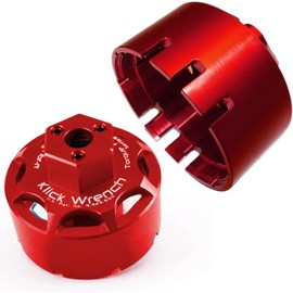 Cup Medium 2 Stage 73mm–77mm Oil Filter Wrench | 25Nm Torque Limiting & 3/8 Drive Socket | 6061-T6 Billet Aluminium Red Tool | Fits 73mm–77mm 14 & 15 Flute Canister Filters & Housings
