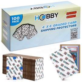 100 Pack Graded Trading Card Shipping Protector by Hobby Armor, 4" x 6" with Rounded Corners, Vibrant Multi-Color Card Protector to Guard Cards From Dings, Premium Cardboard Slab Shipping Supplies