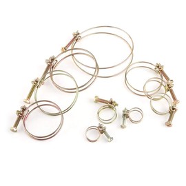 10pcs Double Wire Hose Clips Adjustable Double Wire Water Hose Barb Clamp Pipe Clip Hoop Plumbing Fastener