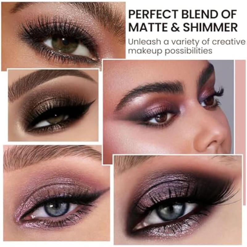 16 Color Eyeshadow Matte Eye Makeup, Waterproof, High Coloring, Glitter,