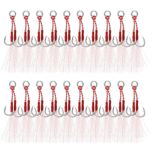 PATIKIL Double Fishing Assist Hooks Kit, 20 Pcs Glow Jigging