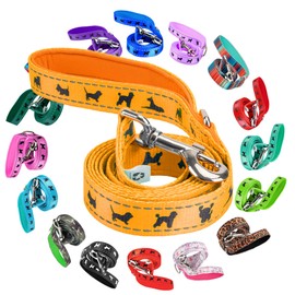 EcoBark Comfort Padded Dog Leash Padded Heavy Duty Handle for Pleasant Dog Walks When Pulling, Bright Colors for Safety - Great for Dog Training & Walking, Leash Lead Control (Yellow)