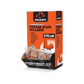 Walker's Foam Ear Plugs 200 Pack, 32dB NRR Sound Suppressing Soft PU Foam Hearing Protection Range Shooting Hunting Loud Environments Adaptable Earplugs