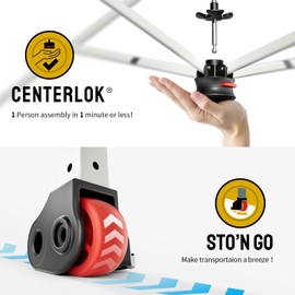 CROWN SHADES 10x10 Pop Up Canopy - Beach Tent with One Push Setup - Easy Outdoor Sun Shade for Events, Parties, Camping - Gazebo with STO-N-Go Cover Bag, Silver Coated Top, Red