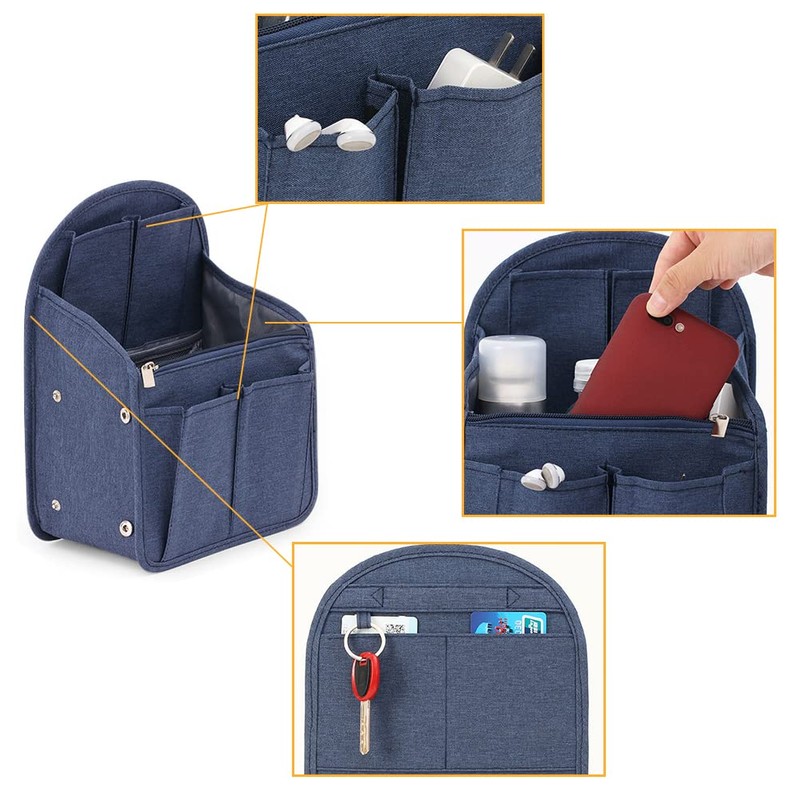 Prendre PR-INBAG-BK Inner Bag, Bag-in-Bag, Backpack, Organization, Nylon, Women's, Men's,