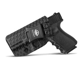 Glock 19 Holster, Carbon Fiber Kydex Holster IWB for Glock 19 19X Glock 23 Glock 25 Glock 32 Glock 45 (Gen 3 4 5) Pistol Case - Inside Waistband Carry Concealed Holster Glock 19 IWB (Black, Left)