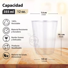 Berry Bloom Vasos Desechables 12 Oz Elegantes Para Fiesta 100 Pz