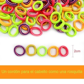 Mythya Ligas para el Cabello Elásticas 100 Piezas, Ligas Cabello Mujer, Cintas para el Cabello de Colores, Accesorios de Corbatas para el Cabello para Niñas y Mujeres