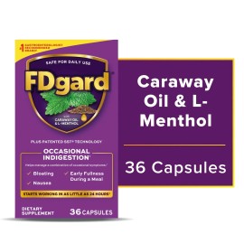 FDgard with Caraway Oil & L-Menthol Occasional Indigestion Relief Capsules 36 Ct