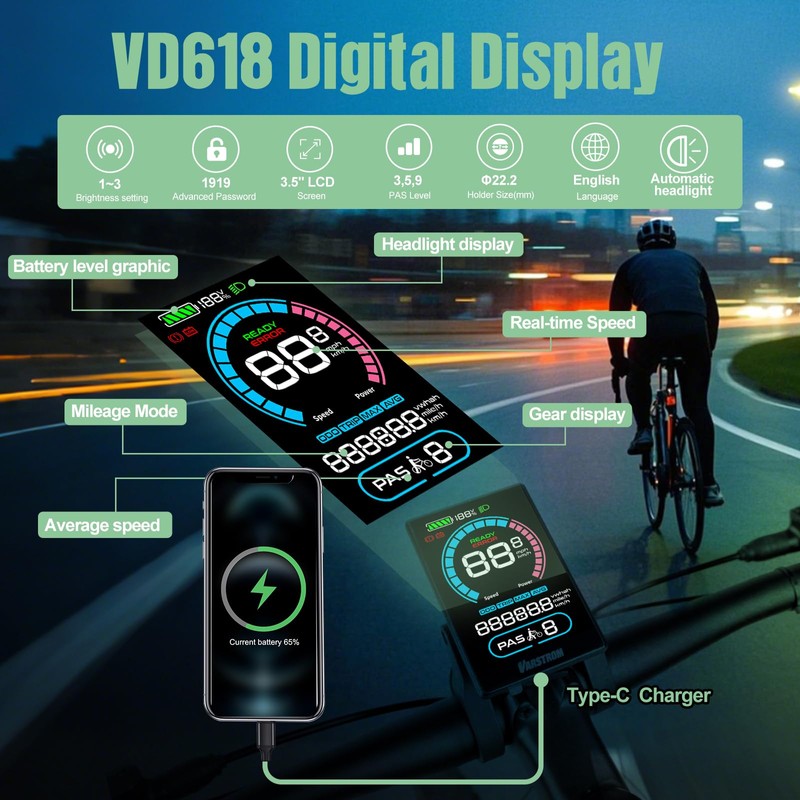 Varstrom E-Bike Display CAN Protocol - VD618 3.5" LCD Ebike