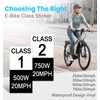 6 Pcs Ebike Stickers, Class 2 Ebike Sticker, 750W 20MPH